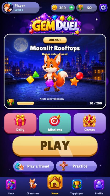 The home screen