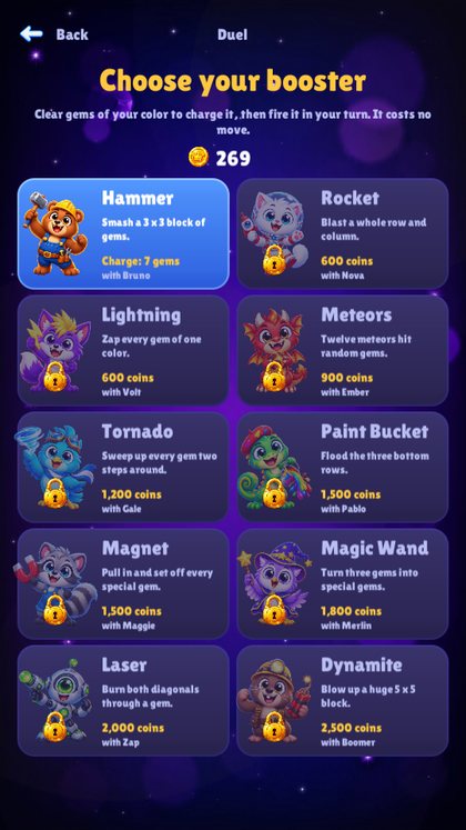 Choosing one of ten boosters